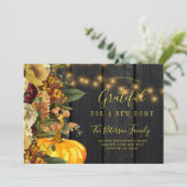 Nieuw thuis voor de Thanksgiving feestdagen Aankondiging (Staand voorkant)