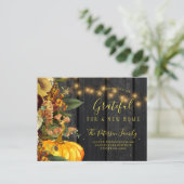 Nieuw thuis voor de Thanksgiving feestdagen Aankondigingskaart (Staand voorkant)