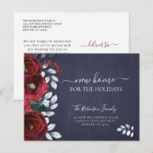 Nieuw thuis voor kerstvakantie onderweg aankondigingskaart (Voorkant / Achterkant)