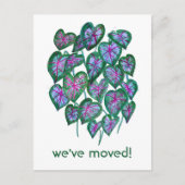 NIEUW THUISADRES Caladium laat Waterverf beeld Briefkaart (Voorkant)