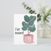 Nieuw thuisadres Calathea Prayer Plant Waterverf Briefkaart (Staand voorkant)