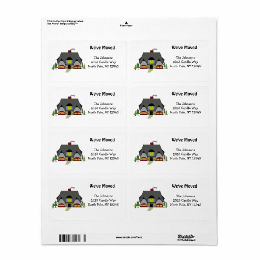 Nieuw thuisadres etiket (Full Sheet)