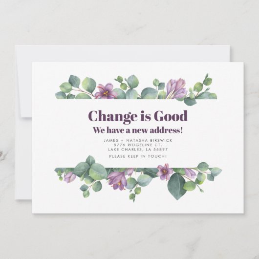 Nieuw thuisadres Eucalyptus verhuizen Aankondiging (Voorkant)