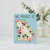 NIEUW THUISADRES GEORGIA State Illustrated Map Briefkaart (Staand voorkant)