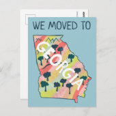 NIEUW THUISADRES GEORGIA State Illustrated Map Briefkaart (Voorkant / Achterkant)