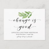 Nieuw thuisadres, Greenery, Moving Announge Briefkaart (Voorkant)