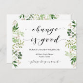 Nieuw thuisadres, Greenery, Moving Announge Briefkaart (Voorkant / Achterkant)