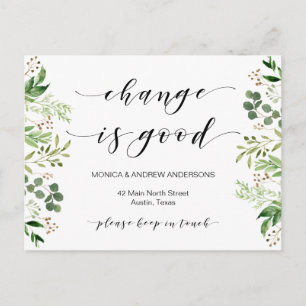 Nieuw thuisadres, Greenery, Moving Announge Briefkaart