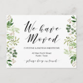 Nieuw thuisadres, Greenery, Moving Announge Briefkaart (Voorkant)