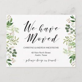 Nieuw thuisadres, Greenery, Moving Announge Briefkaart