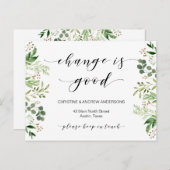 Nieuw thuisadres, Greenery, Moving Announge Briefkaart (Voorkant / Achterkant)