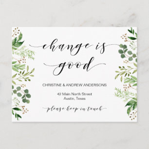 Nieuw thuisadres, Greenery, Moving Announge Briefkaart