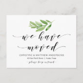 Nieuw thuisadres, Greenery, Moving Announge Briefkaart (Voorkant)