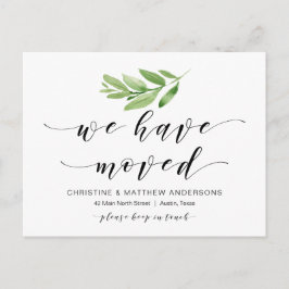 Nieuw thuisadres, Greenery, Moving Announge Briefkaart