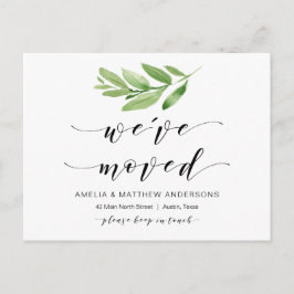 Nieuw thuisadres, Greenery, Moving Announge Briefkaart