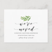 Nieuw thuisadres, Greenery, Moving Announge Briefkaart (Voorkant)