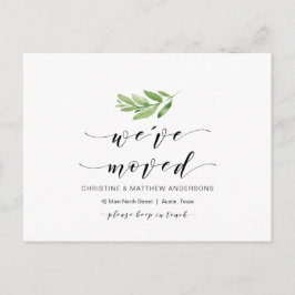 Nieuw thuisadres, Greenery, Moving Announge Briefkaart