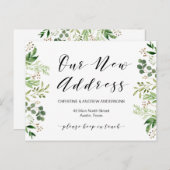 Nieuw thuisadres, Greenery, Moving Announge Briefkaart (Voorkant / Achterkant)