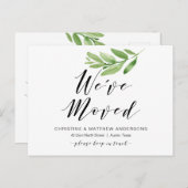 Nieuw thuisadres, Greenery, Moving Announge Briefkaart (Voorkant / Achterkant)