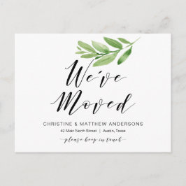 Nieuw thuisadres, Greenery, Moving Announge Briefkaart