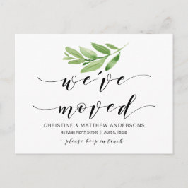 Nieuw thuisadres, Greenery, Moving Announge Briefkaart