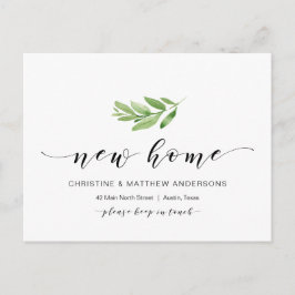 Nieuw thuisadres, Greenery, Moving Announge Briefkaart