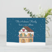 Nieuw thuisadres Kerst Winter We zijn verhuisd Feestdagenkaart (Staand voorkant)