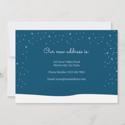 Nieuw thuisadres Kerst Winter We zijn verhuisd  Feestdagenkaart (Achterkant)