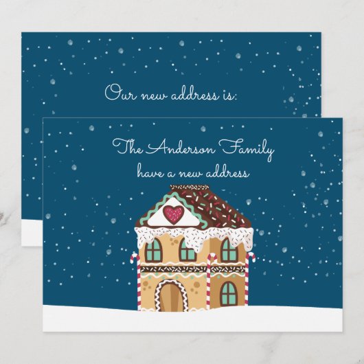 Nieuw thuisadres Kerst Winter We zijn verhuisd  Feestdagenkaart (Voorkant / Achterkant)