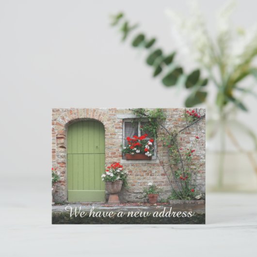 Nieuw thuisadres We hebben Briefkaarten verplaatst (Staand voorkant)