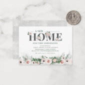 Nieuw thuisadres We hebben de mededeling van Flora Notitiekaartje (Voorkant / Achterkant in situ)