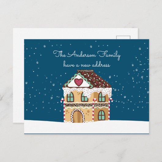 Nieuw thuisadres Winterkerst We hebben ons verplaa Aankondigingskaart (Voorkant / Achterkant)