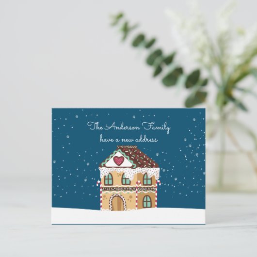 Nieuw thuisadres Winterkerst We hebben ons verplaa Aankondigingskaart (Staand voorkant)