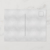 Nieuw thuisadres zilverflorale glitterstof aankondigingskaart (Achterkant)