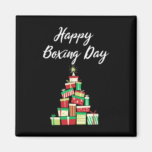 Nieuw Tijdperk Design - Happy Boxing Day met Kerst Magneet (Voorkant)