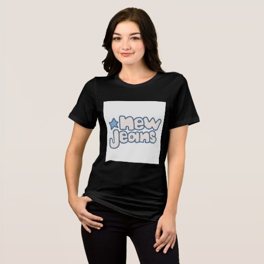 Nieuw tijdperk jeans statement T-shirt" Tri-Blend Shirt (Voorkant volledig)