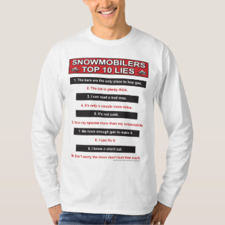 Nieuw-top-10-leugens-groot-rood T-shirt