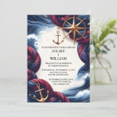 Nieuw touw knoop boot schip marine blauw nautische kaart (Staand voorkant)