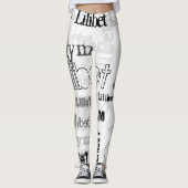 NIEUW! Trendy genaamd WordCloud GYM Bunny Leggings (Voorkant)