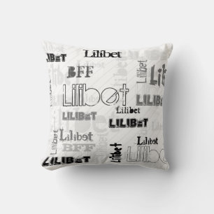 NIEUW! Trendy Girls Name Gift Wordcloud Urban Chic Kussen