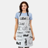 NIEUW! Trendy Naam CHEF Wordcloud Urban Chic Schort (Gedragen)
