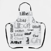 NIEUW! Trendy Naam CHEF Wordcloud Urban Chic Schort (Voorkant)