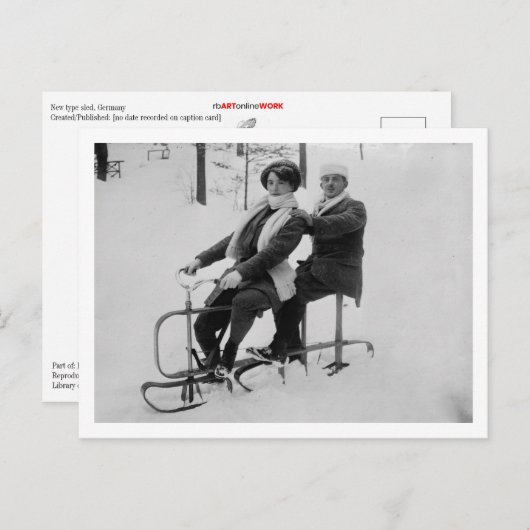 Nieuw type Sled Briefkaart (Voorkant / Achterkant)