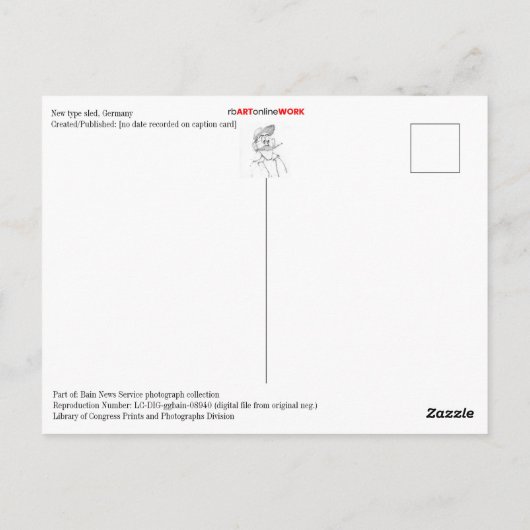 Nieuw type Sled Briefkaart (Achterkant)