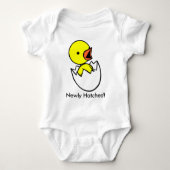 "Nieuw uitgebroed" Schattigee kip & ei Baby Shirt (Voorkant)