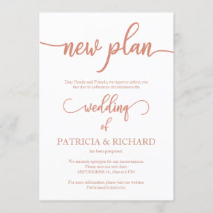 Nieuw Uitgesteld Huwelijk Elegant Roze Goud Kaart