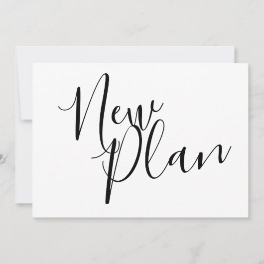 Nieuw Uitgesteld Plan Zwart-wit Modern Kaart (Voorkant)