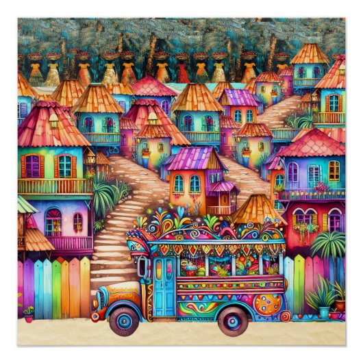 NIEUW Uniek HAÏTI, Aruba, Antigua Poster (Voorkant)