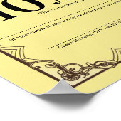 Nieuw universeel certificaat ter gelegenheid van h poster (Hoek)