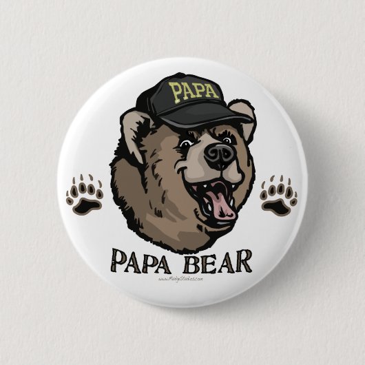 Nieuw Vaderdag Papa Beer Ronde Button 5,7 Cm (Voorkant)